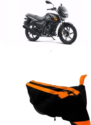 Hynak Two Wheeler Cover for TVS(Flame DS 125, Orange, Black)