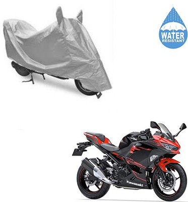 SRENTERPRISES Two Wheeler Cover for Kawasaki(Ninja 250, Silver)