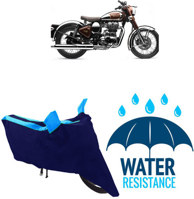 RONISH Waterproof Two Wheeler Cover for Royal Enfield(Classic Chrome, Blue)