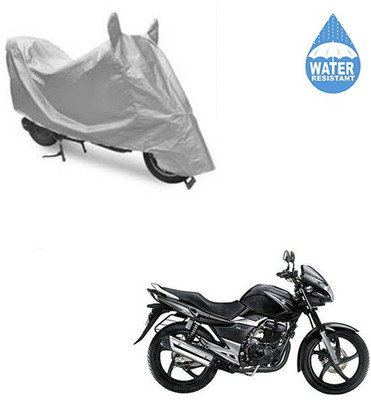 SRENTERPRISES Two Wheeler Cover for Suzuki(GS, Silver)