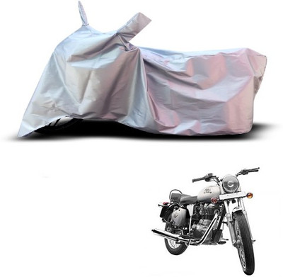 THE REAL ARV Waterproof Two Wheeler Cover for Royal Enfield(Bullet 350, Silver)