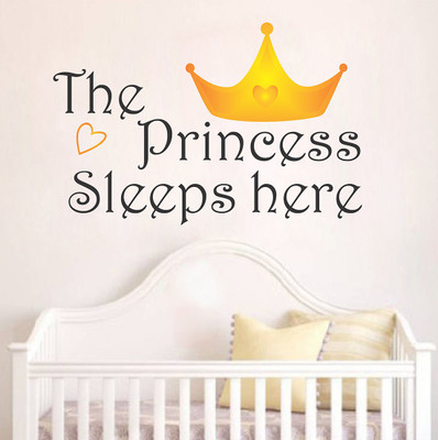 WALLSTICK 90 cm The Princess Sleeps Here Removable Sticker(Pack of 1)