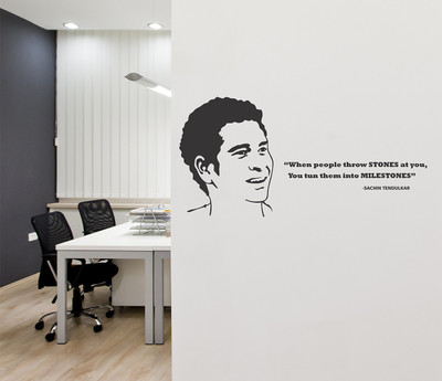 Wallzone 120 cm Sachin Tendulkar Removable Sticker(Pack of 1)