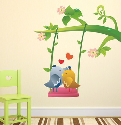 fuzzy 85 cm bird Self Adhesive Sticker(Pack of 1)
