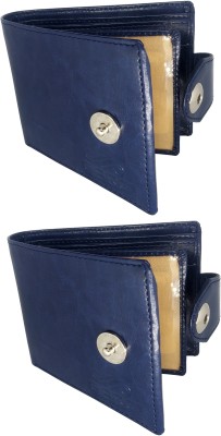 Gargi Men Blue Artificial Leather Wallet(5 Card Slots, Pack of 2)