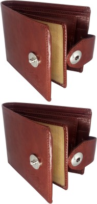Gargi Men Brown Artificial Leather Wallet(5 Card Slots, Pack of 2)