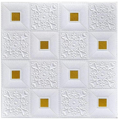 Yugam Paper Decorative White, Gold Wallpaper(L x W: 70 cm x 70 cm, Pack of 3)
