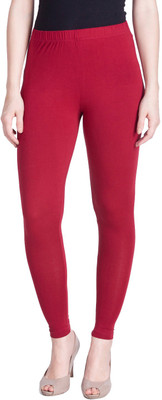 Lyra Ankle Length  Western Wear Legging(Red, Solid)