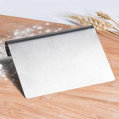 GAFFEL Stainless steel Multipurpose Dough Scrapper Bench Scraper Chopper Cutter Kitchen Food Scraper Icing Smoother Blade Griddle Spatula, Rectangular 15cm, Silver Pastry Cutter