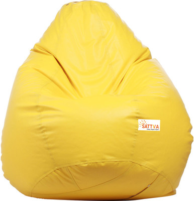 Sattva XXL Tear Drop Bean Bag Cover  (Without Beans)(Yellow)