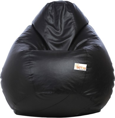 Sattva XXXL - Teardrop Bean Bag  With Bean Filling(Black)