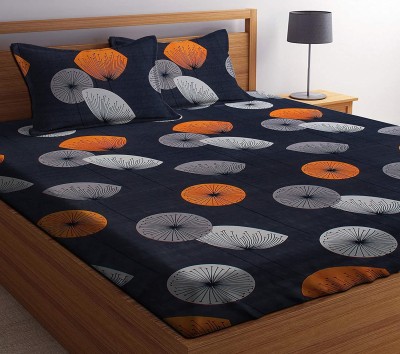 PVCREATIONS 180 TC Cotton Double Abstract Flat Bedsheet(Pack of 1, Multicolor)