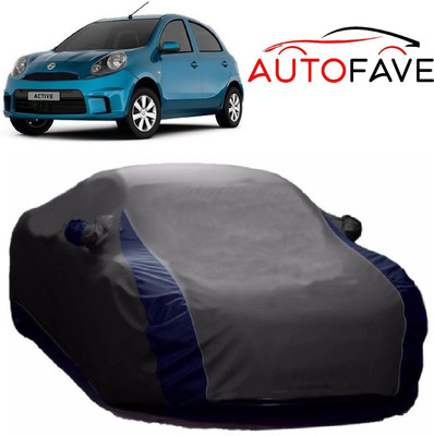 AutoFave Car Cover For Nissan Micra Active (With Mirror Pockets)(Grey)