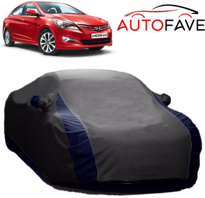 AutoFave Car Cover For Hyundai Fluidic Verna 4S (With Mirror Pockets)(Grey)