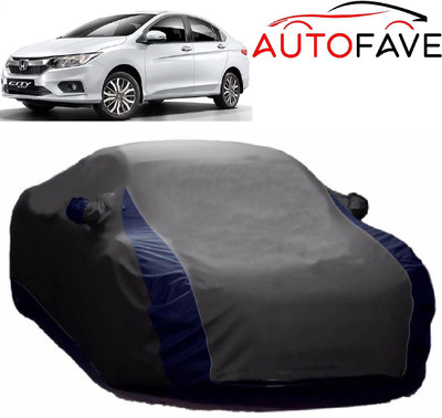 AutoFave Car Cover For Honda City i-Vtec (With Mirror Pockets)(Grey, Blue)