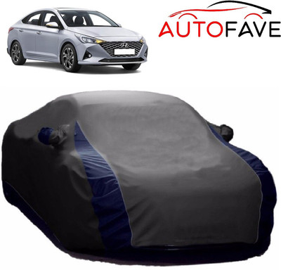 AutoFave Car Cover For Hyundai Verna (With Mirror Pockets)(Grey)