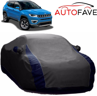 AutoFave Car Cover For Jeep Compass (With Mirror Pockets)(Grey)