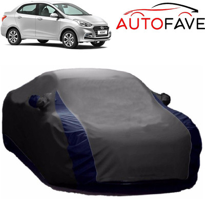 AutoFave Car Cover For Hyundai Xcent (With Mirror Pockets)(Grey, Blue)