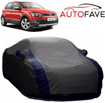 AutoFave Car Cover For Volkswagen Polo Cross (With Mirror Pockets)(Grey, Blue)