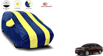 Auto Olprema Car Cover For Honda Amaze (With Mirror Pockets)(Blue, Yellow)