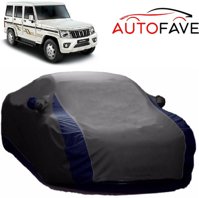 AutoFave Car Cover For Mahindra Bolero (With Mirror Pockets)(Grey, Blue)