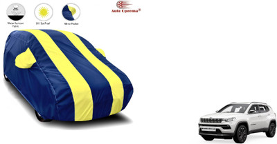 Auto Olprema Car Cover For Jeep Compass Facelift (With Mirror Pockets)(Blue, Yellow)