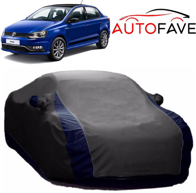 AutoFave Car Cover For Volkswagen Ameo (With Mirror Pockets)(Grey, Blue)