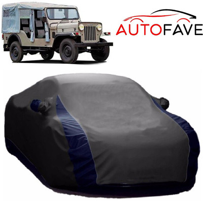 AutoFave Car Cover For Mahindra Jeep (With Mirror Pockets)(Grey)