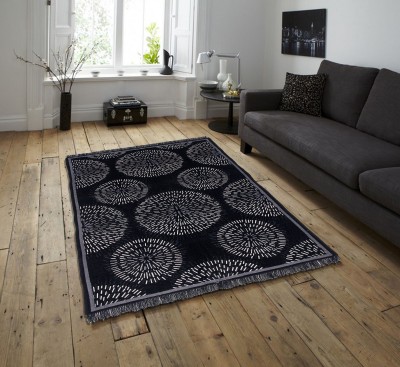 Zesture Black, Grey Blended Carpet(4 ft,  X 7 ft, Rectangle)