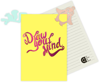 COI Neon Illusion Round undated memo Diary/Organizer with Velvet Touch and Book Marks. A5 Planner/Organizer RULED 196 Pages(Yellow)