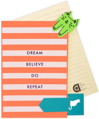 COI Neon Dream Believe Do Repeat undated memo Diary/Organizer A5 Notebook RULED 196 Pages(Orange)
