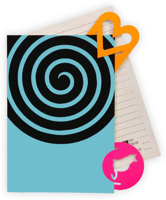 COI NEW BLUE Illusion Round undated memo Diary/Organizer with Velvet Touch and Book Marks. (Baby Blue and Black) A5 Notebook RULED 196 Pages(Blue)