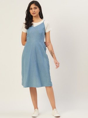 DODO & MOA Women Two Piece Dress Blue Dress