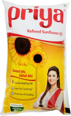 Priya Lite Sunflower Oil Pouch(1 L)
