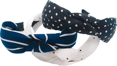 zapt Pack Of 3 Women Wide Stripes Cloth Cross Knot Hair Hoop Hairband Headband Hair Accessories_(White:Black:Blue) Hair Band(White, Black, Blue) zapt Pack Of 3 Women Wide Stripes Cloth Cross Knot Hair Hoop Hairband Headband Hair Accessories_(White:Black:Blue) Hair Band(White, Black, Blue)