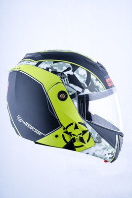 HEADFOX Bluetooth N1 Motorsports Helmet(Neon, Camo, Black)