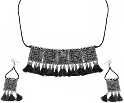 Crafts Haveli Alloy Silver Black Jewellery Set(Pack of 1)