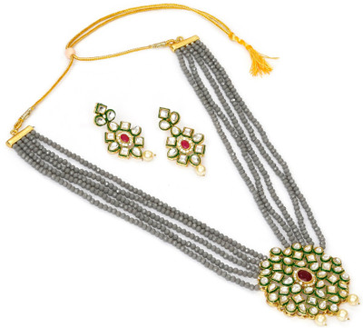 GEODE DELIGHT Alloy Gold-plated Grey Jewellery Set(Pack of 1)