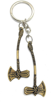 Blue Aura JDPNew 2 pcs Thor Strom Breaker Metal Keychain Small Size.Matt Gold Color. Key Chain