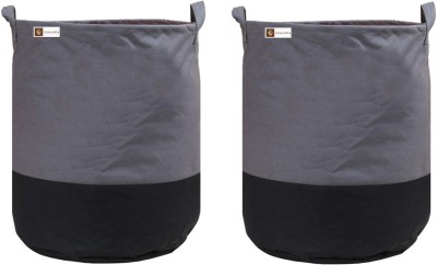 Unicrafts 45 L Grey, Black Laundry Bag(Non Woven)