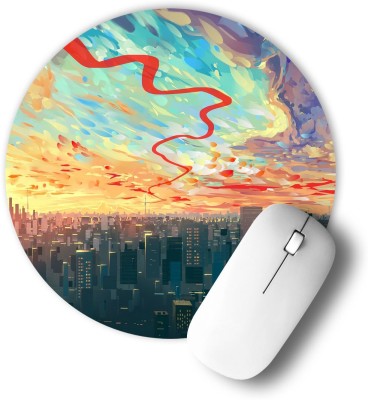 infinity interiors Printed Designer Anti Skid Round Gaming Foldable with Nonslip Base for Laptop & Desktop/Computer etc_006 Mousepad(Multicolor)