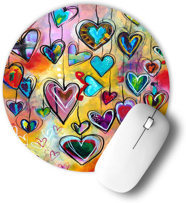 infinity interiors Printed Designer Anti Skid Round Gaming Foldable with Nonslip Base for Laptop & Desktop/Computer etc_024 Non Slip Base Mousepad(Multicolor)