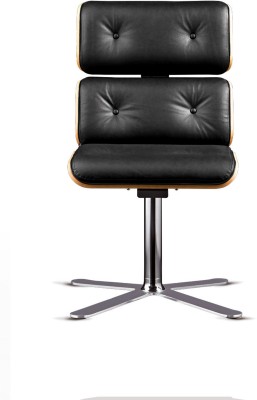 MAY PROJECTS ALTEK ITALIA - Half-leather MADE IN ITALY Leather Office Visitor Chair(Black, Optional Installation Available)