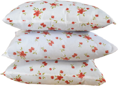 GKM Polyester Fibre Floral Sleeping Pillow Pack of 3(Multicolor)