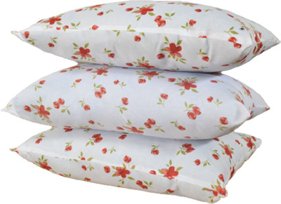 GKM Polyester Fibre Floral Sleeping Pillow Pack of 3(Multicolor)
