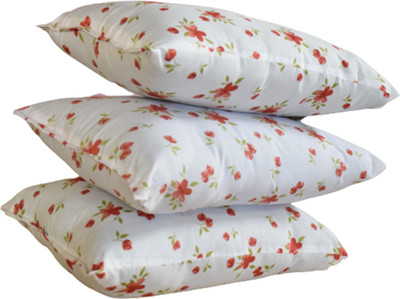 GKM Polyester Fibre Floral Sleeping Pillow Pack of 3(Multicolor)