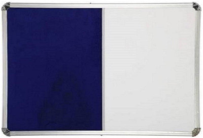 Naygt Combination Non-magnetic, pin board + whiteboard (Off Blue,white) combination board Bulletin Board for Home, Kids, Office and School (White,Off Blue) 2*2ft ( 60cm x 60cm)Pack of 1_AS46 combination board_f33 Bulletin Board(White & Blue)