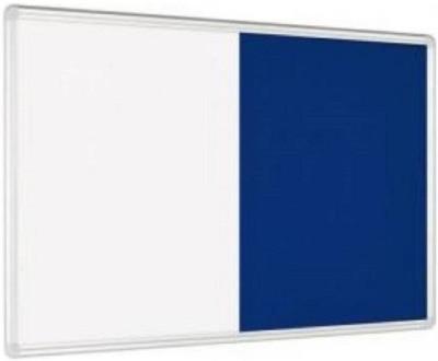 Naygt Combination Non-magnetic board ( whiteboard and pin up board on same side ). It is made up of good quality material and dual coated for Home, Kids, Office and School (White,Blue) 2*2ft ( 60cm x 60cm)Pack of 1_AS49 combination board_f25 Bulletin Board(White & Blue)