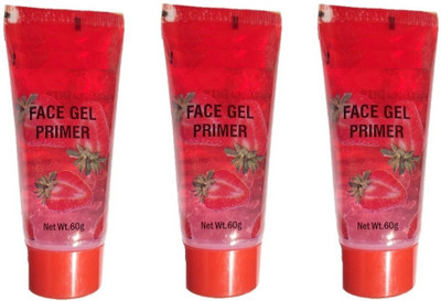 Glamezone Strawberry Waterproof Primer Make Up Base Pack of 3 Primer  - 180 g(Red)