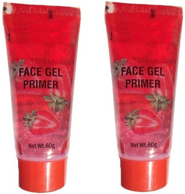 Glamezone Strawberry Waterproof Primer Make Up Base Pack of 2 Primer  - 120 g(Red)